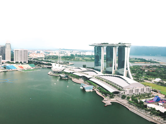 An aerial view of the Marina Bay Sands.