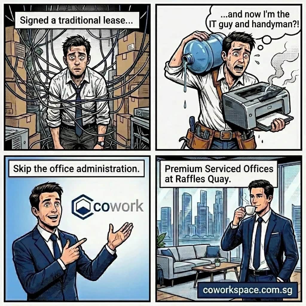 Modern serviced office at Raffles Quay with professional amenities and flexible membership options.