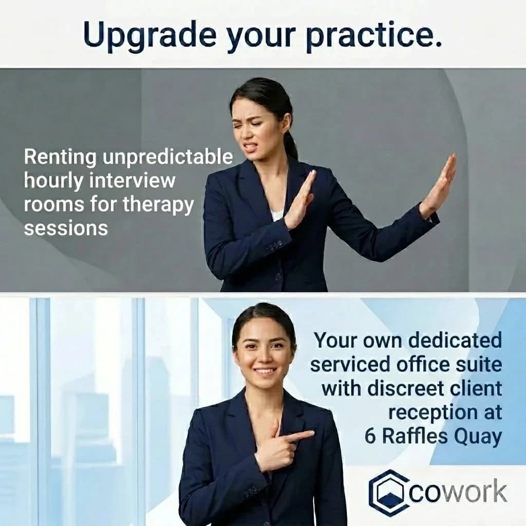 Modern serviced office suite at Raffles Quay for professional businesses.