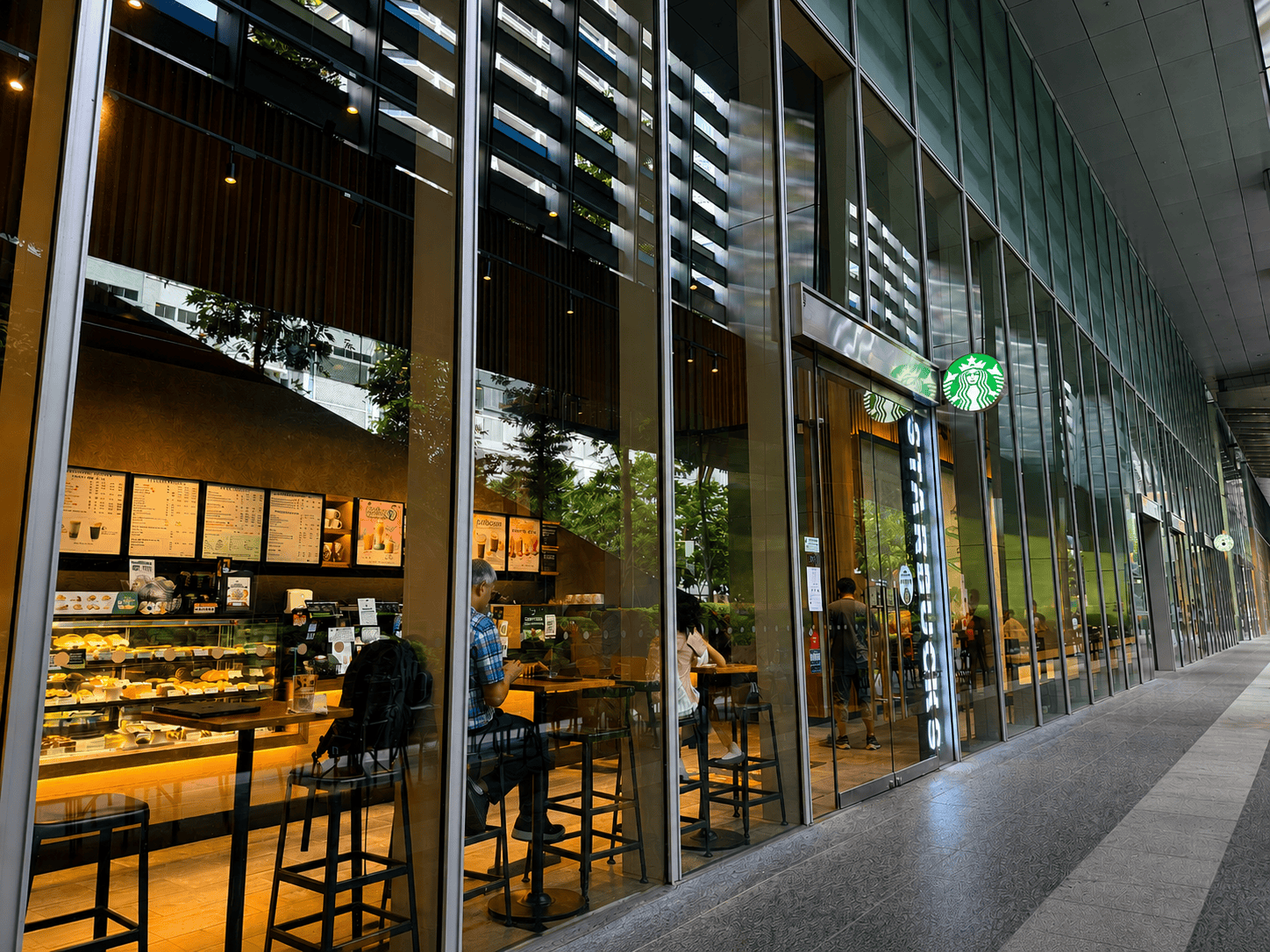 Glassfront Starbucks at Guoco Tower