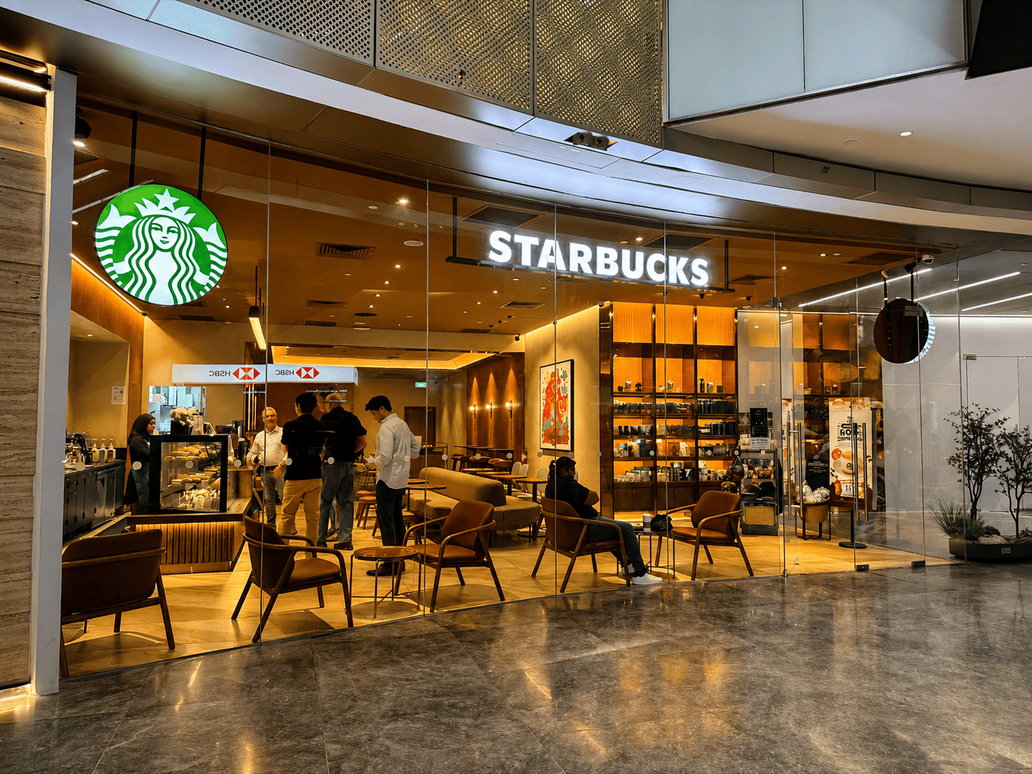Starbucks at Singapore Land Tower Starbucks coffee shop inside a modern shopping mall in Singapore.